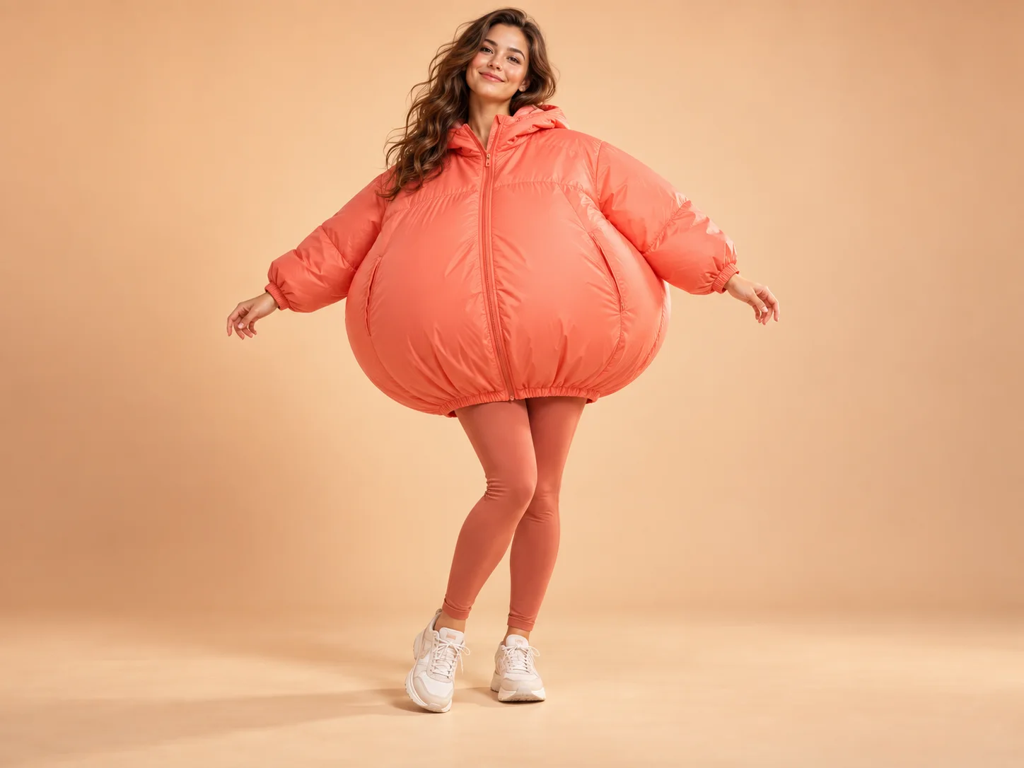 Concept illustration of a balloon-like inflated jacket