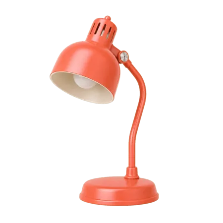 Coral desk lamp with its green background removed