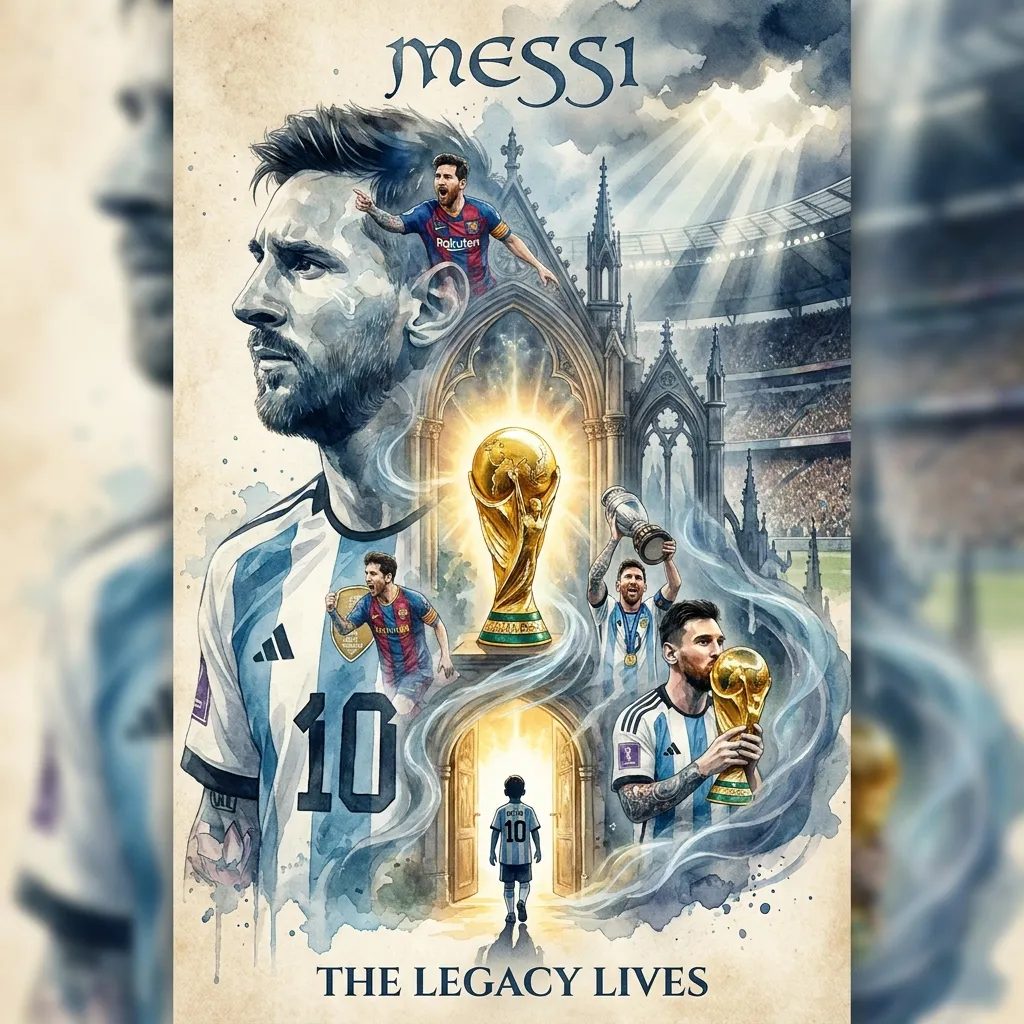 Legendary footballer watercolor poster - Flowlio AI